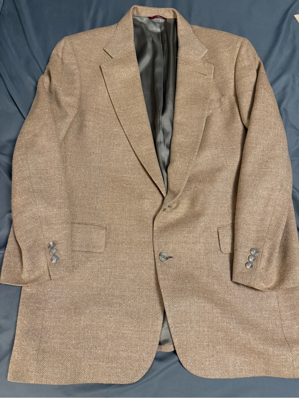 Jos. A. Bank Executive Collection Herringbone Sport Coat 44XL Silk Wool Linen